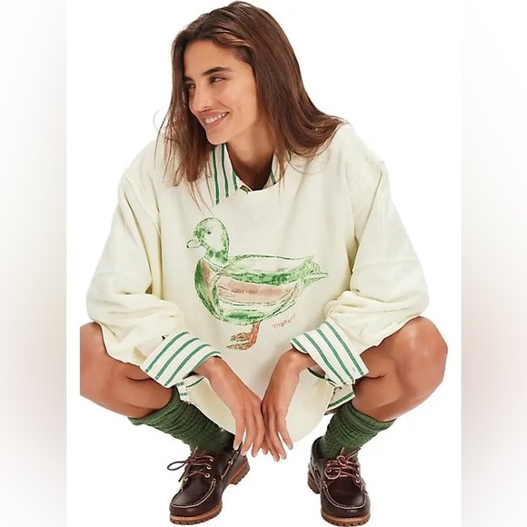 Free People Tops - New Free People We The Free Graphic Printed Camden Pullover Mallard Combo sz S